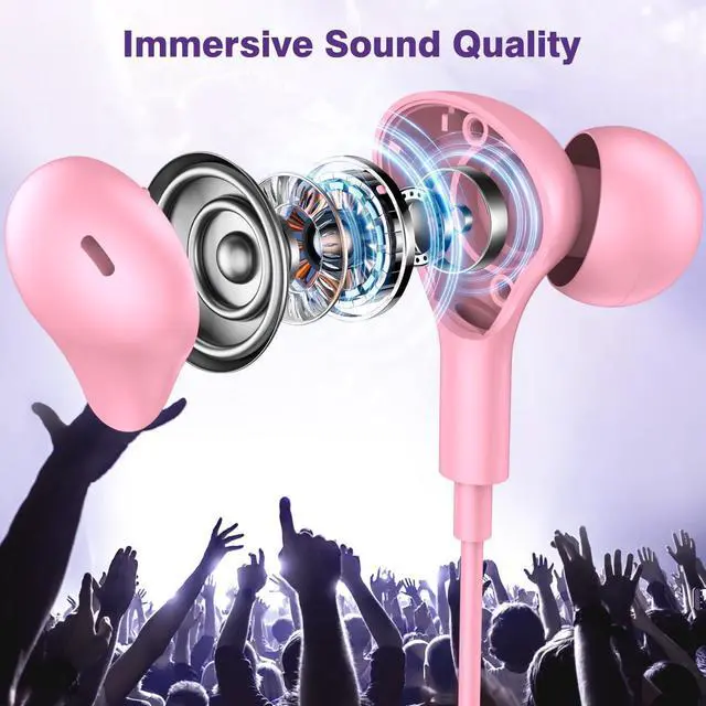 Alt view image 2 of 5 - 2-Pack USB C Headphones for iPhone 15 Samsung Galaxy S24 S23 S22 Ultra FE Plus Pixel 6a 7a 8 Pro Oneplus 10t