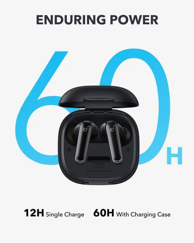 Alt view image 4 of 5 - Soundcore P40i by Anker, Noise Cancelling Wireless Earbuds, Adaptive Noise Cancelling to Environments, Heavy Bass, 60H Playtime, 2-in-1 Case and Phone Stand, IPX5, Wireless Charging, Bluetooth 5.3