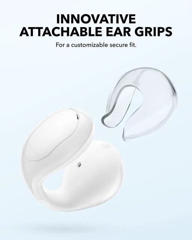Alt view image 3 of 5 - Soundcore C30i by Anker, Open-Ear Earbuds, Clip-On Headphones, Lightweight Comfort, Stable Fit, Firm-Shell Design, Attachable Ear Grips, Big Drivers for Clear Audio, 30H Play, IPX4 Water-Resistant