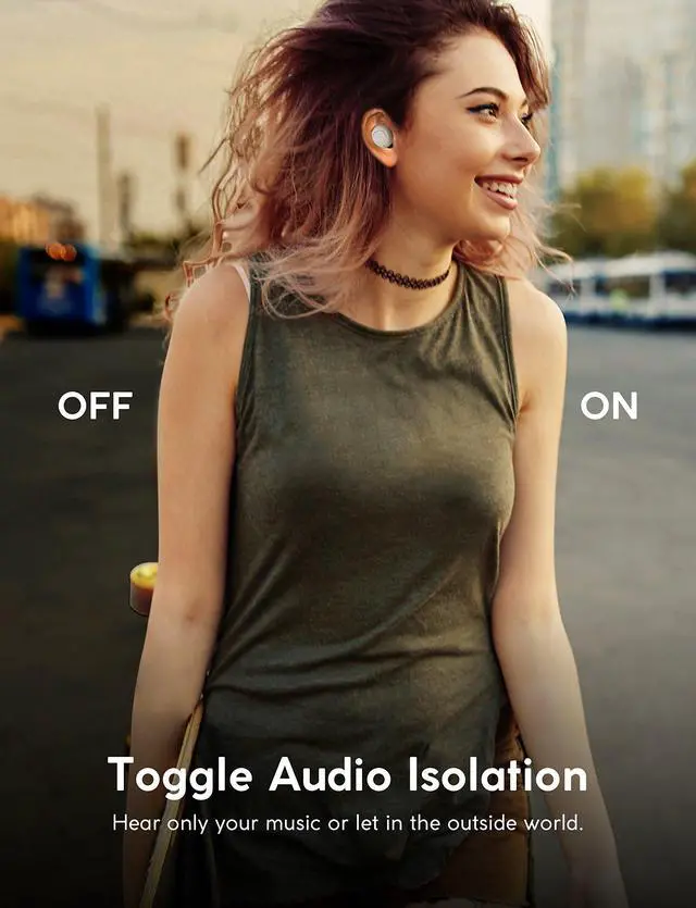 Alt view image 5 of 5 - Zolo Liberty+ Total-Wireless Earphones, Bluetooth Earbuds with Graphene Driver Technology and 48 Hours Battery Life, Sweatproof Total-Wireless Earbuds with Smart AI and Toggle Sound Isolation