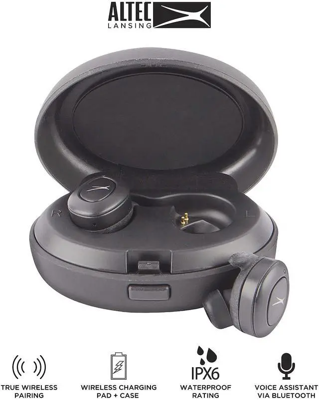 Alt view image 2 of 5 - Altec Lansing True Evo+ Truly Wireless Earphones, 4 Hours of Battery Life, Receive Up to 4 Charges on The Go, Access Siri or Google Voice Assistant via Bluetooth Through Your Smartphone, MZX659-BLK