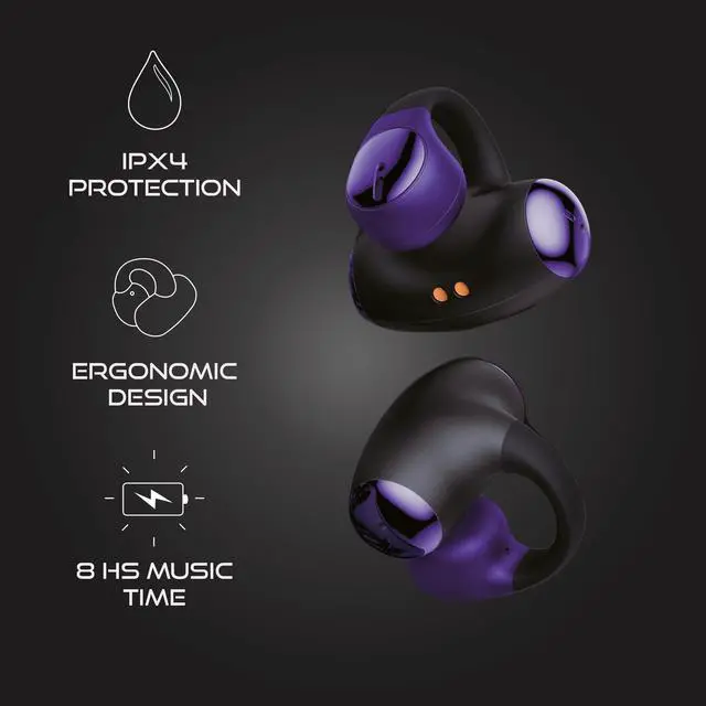 Alt view image 2 of 5 - Aimzone Clip-on Wireless Earbuds, Open Ear Wireless Headphones, Earbud & in-Ear Headphones, Wireless Sport Ear Buds, BT 5.3, Clip-on Earphones, iOS/Android (Black)