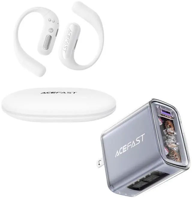 Main image of ACEFAST AceFit Air Open Ear Earbuds with PD65W 3-Port Fast Charger Set