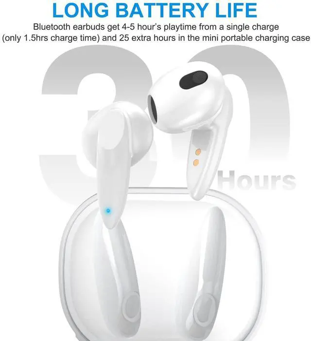 Alt view image 4 of 5 - Wireless Earbuds for iPhone 16 15 Pro Max 14 13 12 11 XR Bluetooth Headphone Pocket Size Lightweight Stereo Earphones Built-in Mic Noise Canceling USB C Headphone for Samsung Galaxy S25 S24 S23 Ultra