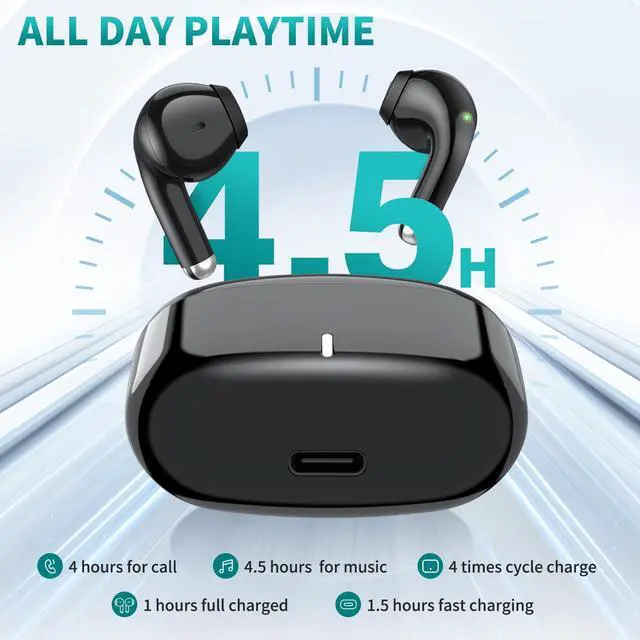 Alt view image 2 of 5 - ACAGET Wireless Headphone for Samsung Galaxy S24 Ultra S25 S23 FE S22 S21 Plus Bluetooth 5.3 Earbuds Noise Canceling Earphones for iPhone 16 15 Pro Max 14 13 12 HiFi Stereo Earphone for Galaxy Z Flip