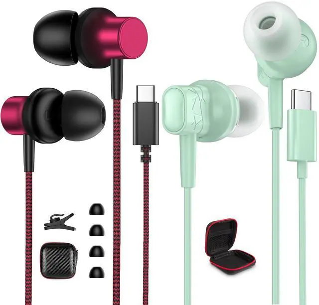 Main image of 2 Pack USB C Earbuds for Google Pixel 9 Pro XL Fold 8 8a 7 7a 6a Wired Android Headphones with Clear Call Mic Noise Isolating HiFi Stereo in Ear Type C Earphones for Samsung Galaxy S25 Ultra S24 S23