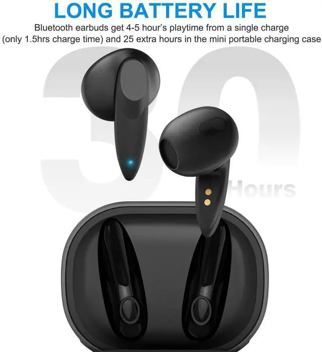 Alt view image 4 of 5 - ACAGET Wireless Earbuds for iPhone 16 15 Pro Max 14 Plus 13 12 XR Bluetooth Headphones Lightweight Touch Control Stereo Earphones with Charging Case Built-in Mic Headset for Samsung Galaxy S25 S24 S23