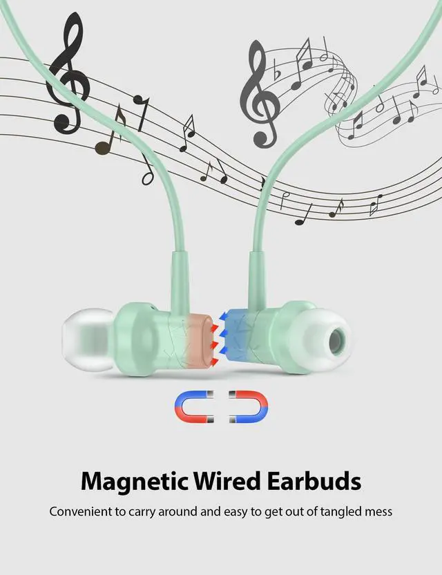 Alt view image 5 of 5 - 2 Pack Lightweight USB C Earbuds for iPhone 16 Pro Max 16e 15 Plus Wired Headphones with Mic for Girls Women Kids Cute Small in Ear Noise Isolating Magnetic Type C Earphone for iPad Pro Samsung Google