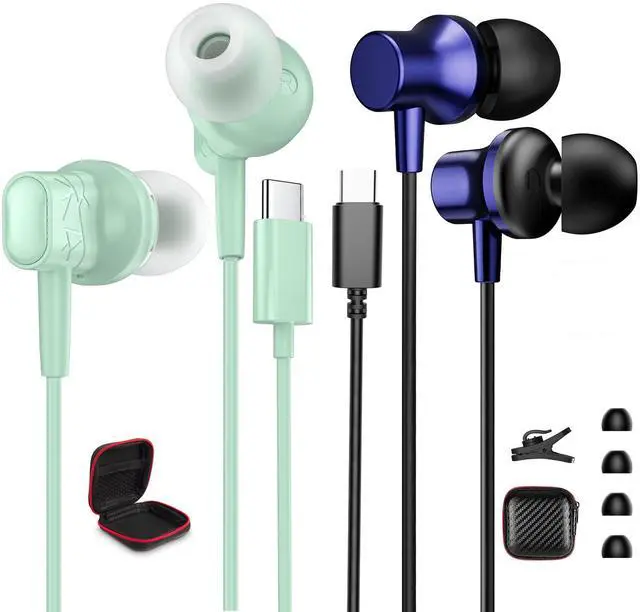 Main image of 2 Pack USB C Headphones, Magnetic Earbuds for Samsung Galaxy A36 A35 A54 A56 A26 A16 S25 Edge S24 Ultra S23 Plus USB Type C Earphones with Mic Noise Canceling HiFi Stereo Headsets for iPhone 16 15 Pro