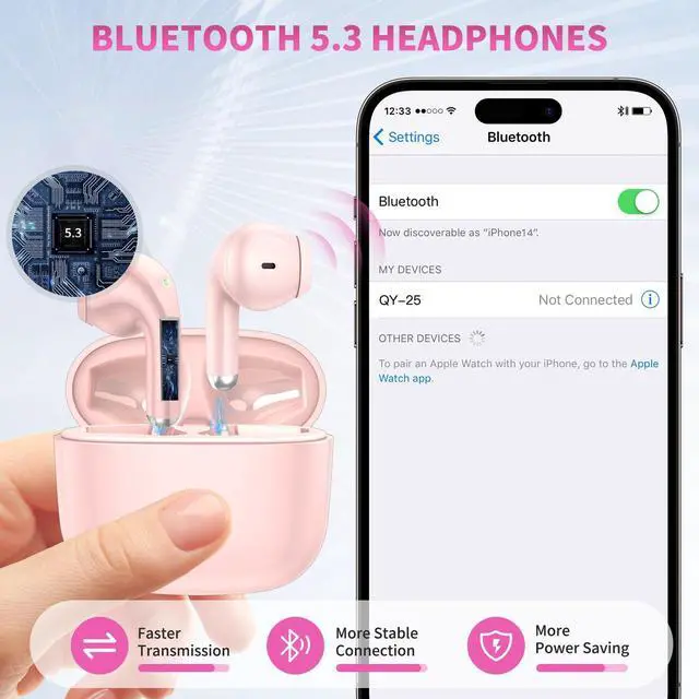 Alt view image 4 of 5 - USB C to iPhone Port Charging Cable & Ture Wireless Earbuds for iPhone Samsung, 27W PD Fast Charging & Data Transfer USB Type C Male Converter and HiFi Stereo Bluetooth Headphones