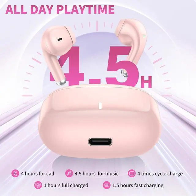 Alt view image 2 of 5 - Ture Wireless Headphones & Magnetic Type C Earphones for iPhone Samsung Google, Bluetooth 5.3 ENC Noise Canceling Stereo Headphone for Android iPhone, Wired USB C Earbuds with Mic for Galaxy S24 Ultra