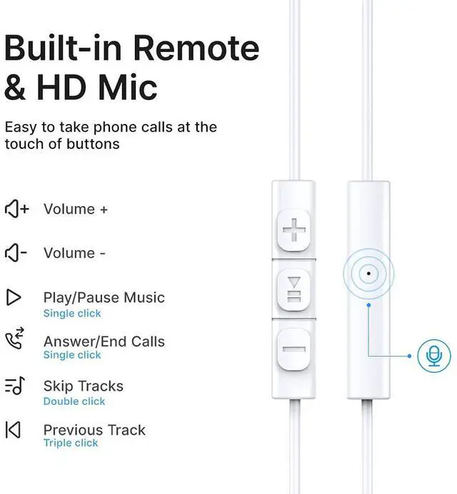 Alt view image 2 of 5 - iPhone Headphones,Wired Lightning Headphones for iPhone 13 14 12 Pro Max MFi Certified Lightning Earbuds with Microphone & Volume Control for 11 XR SE