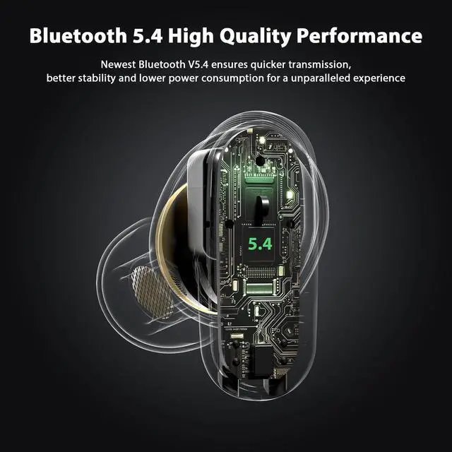 Alt view image 5 of 5 - Wireless Earbuds Bluetooth 5.4 Headset HiFi Bass Stereo Noise Canceling in-Ear Headphone 3.5mm Wired Earbud Noise Canceling in-Ear Jack Headphone with Mic for Steam Deck Chromebook School Computer PC