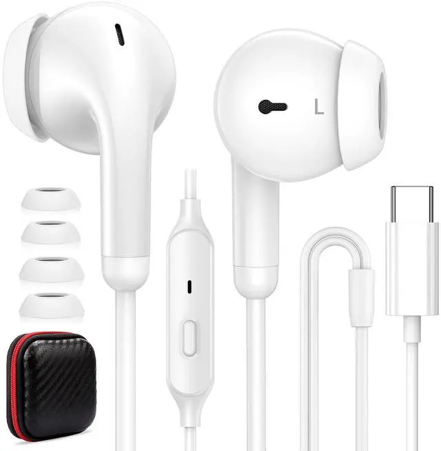 Alt view image 2 of 5 - TOPAUX Wired Earbuds USB C Headphone Wireless Earbuds Open Ear Clip On Bluetooth Headset Bass Stereo Over Ear Arc Sports Earphone LED Cordless in-Ear Game Headphone for iPhone 16e 16 Pro Max 15 14 fo