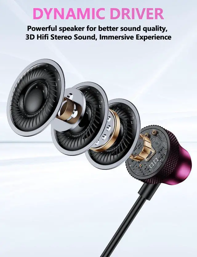 Alt view image 5 of 5 - 2 Pack USB Type C Headphone for iPad Mini Laptop School Kid Wired Earbuds for iPhone 16 Pro Max 15 Plus for Samsung S24 FE S23 S22 S21 in-Ear Noise Canceling Android Earphone with Mic Volume Control