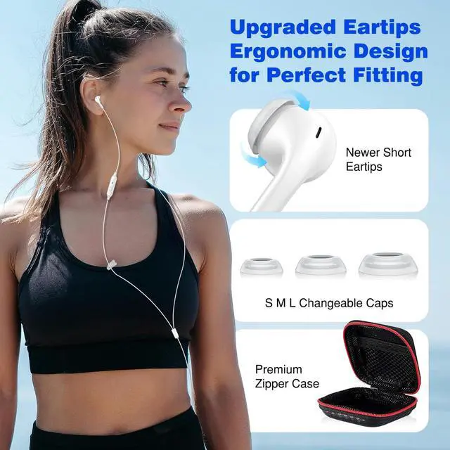 Alt view image 5 of 5 - Wired Earbuds 3.5mm Right Angle Ear Bud for Chromebook PC School In-Ear Noise Canceling Eartip 3.5mm Jack Earphone USB C Headphone for Samsung S25 S24 S23 A26 A36 A56 Magnetic Wired Earbuds for iPhone