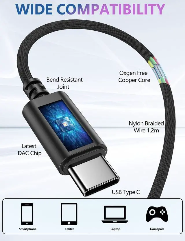 Alt view image 3 of 5 - TOPAUX for iPhone 16 Pro Glitter Case + USB C Headphone for iPhone 16 Pro Max 15 Plus for iPad Mini Laptop School Kid in-Ear Noise Canceling Android Wired Earbuds for Samsung S24 S23 A16 Google Pixel