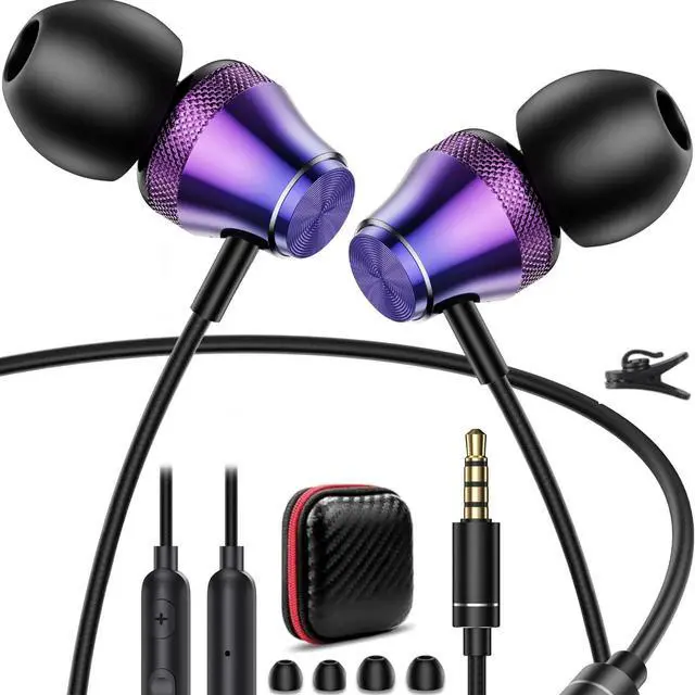 Alt view image 2 of 5 - 3.5mm Earbuds Wired Earphone for Moto G Stylus Play Pure Chromebook PC School Laptop in-Ear Noise Canceling Soft Airplane Headset 3.5 MM Jack Headphone for MagSafe Car Mount 360° Rotation Magnetic