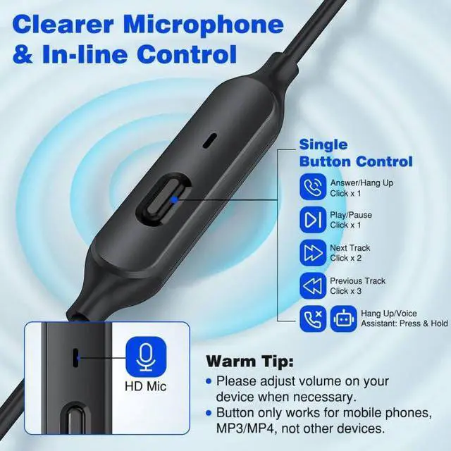 Alt view image 4 of 5 - 2 Pack Wired Earbuds 3.5mm Right Angle Ear Bud for Chromebook PC School in-Ear Noise Canceling Eartip 3.5mm Jack Earphone 3.5 MM Headset Ear Phone Headphone for Moto G 5G Stylus Play Samsung A15 A14
