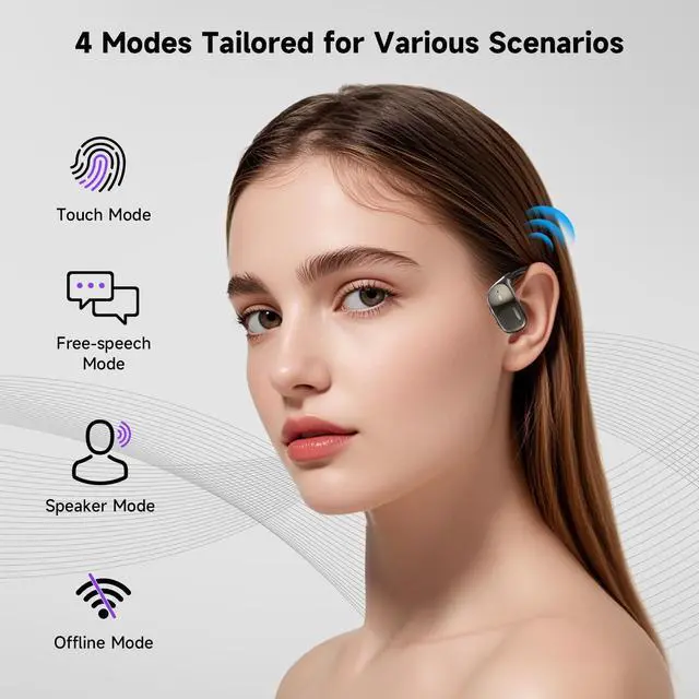 Alt view image 3 of 5 - Yonblow Translation Earbuds Real Time, Translator Earbuds with LED Touch Screen 50H PlaytimeOffline Translator for Exploring Expat Life Freely, Compatible with iOS & Android Black