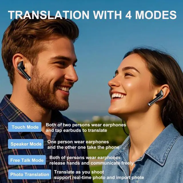 Alt view image 5 of 5 - AI Language Translation Wireless Earbuds for Google Pixel 8 9 Pro XL Fold 7 6, Bluetooth Headphones Ear Bud with in Ear Earphones for iPhone 16 15 14 Pro Max for Samsung Galaxy S24 Ultra S23 Fe Flip 6