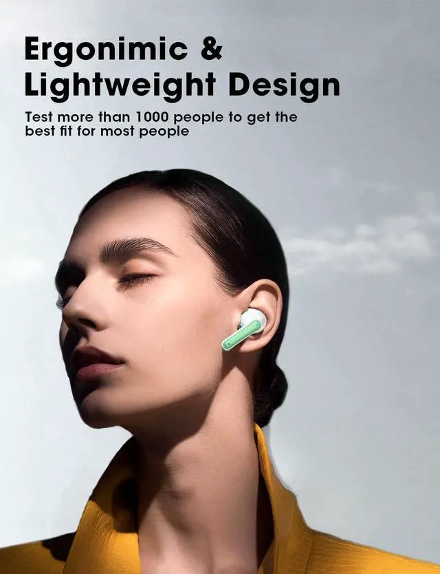 Alt view image 4 of 5 - ZZU Wireless Earbuds, 2025 Ear Buds with Big Bass Stereo Sound, Lightweight Bluetooth Earbuds with 48 Hours Playtime, in-Ear Fit Earphones, IPX7, Hands-Free Calls with AI for iPhone, Android, Pad