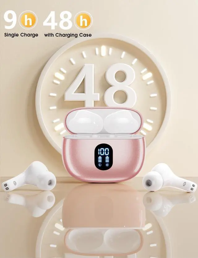 Alt view image 3 of 5 - ZZU Wireless Earbuds, 2025 Ear Buds with Big Bass Stereo Sound, Lightweight Bluetooth Earbuds with 48 Hours Playtime, in-Ear Fit Earphones