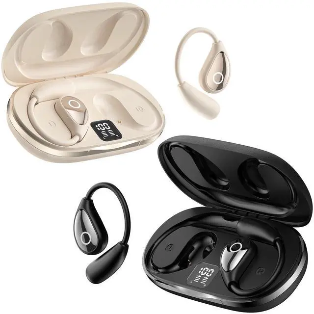 Main image of AI Translation Earbuds Real Time, 144 Language Translator Earbuds OWS 3-in-1 Translation Headphones, Translation Device for Travel Business Learning Compatible with iOS and AndroidBlack&Off-White