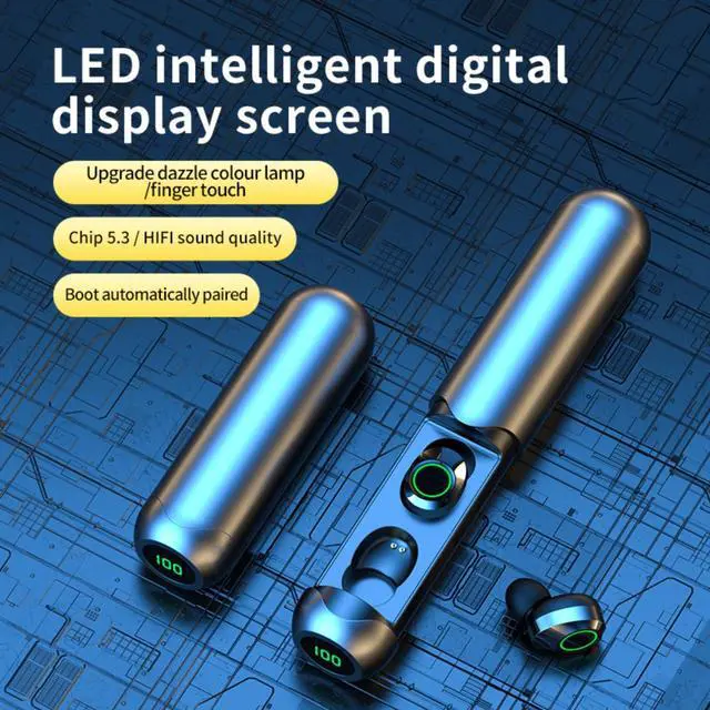 Alt view image 3 of 5 - YZLPSYY Wireless Earbuds, Bluetooth Earbuds in Ear Light-Weight Headphones Noise Cancelling Earbuds Ipx5 Waterproof Sweat Resistant with LED Display Charging Case for Workout Gym Office Black