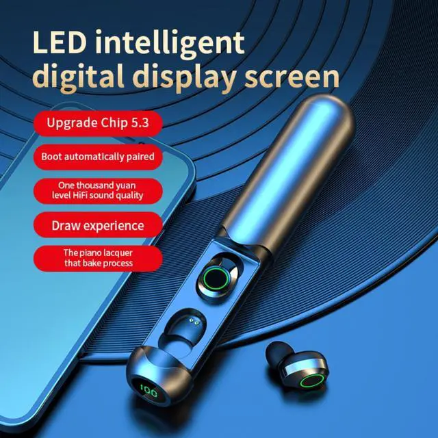 Alt view image 2 of 5 - YZLPSYY Wireless Earbuds, Bluetooth Earbuds in Ear Light-Weight Headphones Noise Cancelling Earbuds Ipx5 Waterproof Sweat Resistant with LED Display Charging Case for Workout Gym Office Black