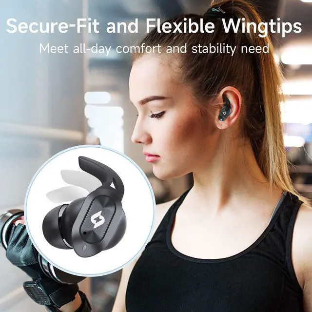 Alt view image 4 of 5 - Wireless Headphones Bluetooth Earbuds with Wireless Charging Case 32H Playback LED Display in Ear Earphones Waterproof Ear buds Built in Mic Stereo Bass for iPhone Samsung Android Sport Workout Gym TV