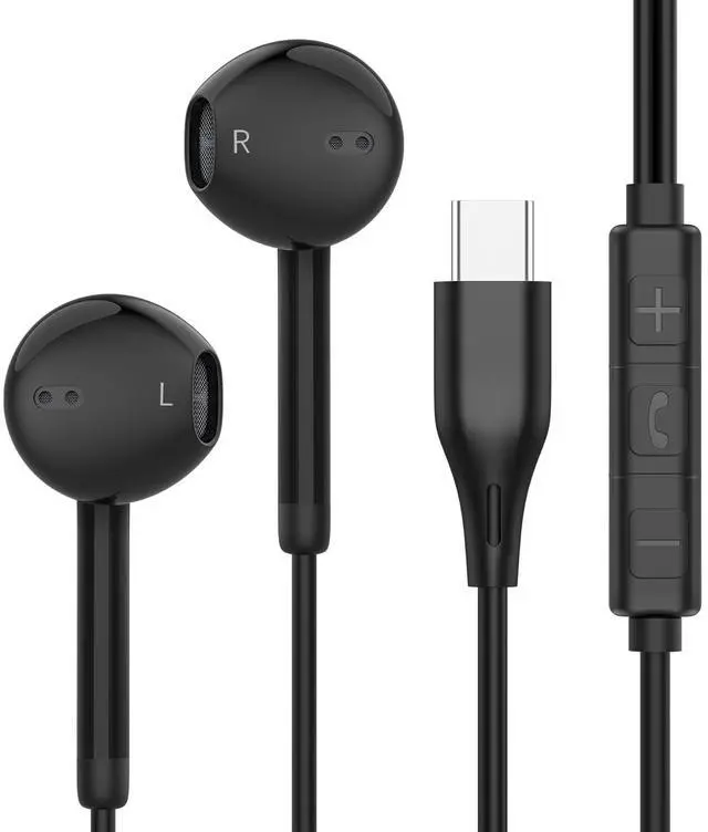 Alt view image 3 of 5 - Vkozlm USB C Headphones Wired, 2Pack Black and White