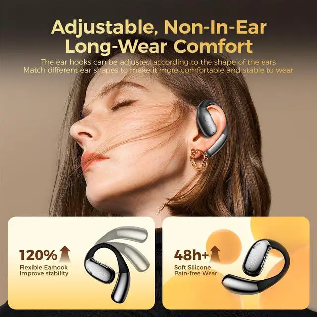 Alt view image 3 of 5 - XO Simple is Beauty 360°Rotating Electric Vacuum Magnetic Suction Phone Holder+Open Ear Headphones, Bluetooth Headphones 50H Playtime with Noise Canceling Mic Headsets