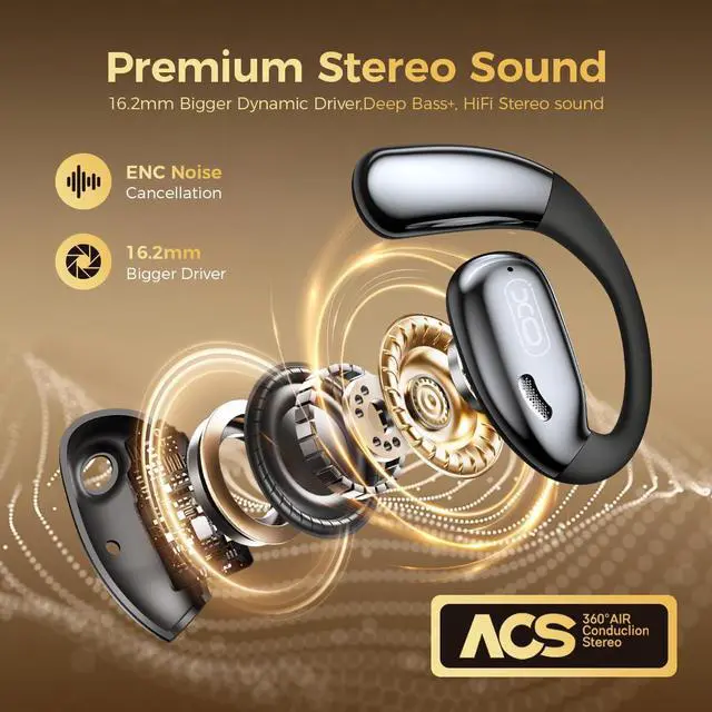 Alt view image 4 of 5 - XO Simple is Beauty 360°Rotating Electric Vacuum Magnetic Suction Phone Holder+Open Ear Headphones, Bluetooth Headphones 50H Playtime with Noise Canceling Mic Headsets