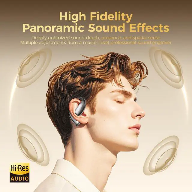 Alt view image 5 of 5 - XO Simple is Beauty 360°Rotating Electric Vacuum Magnetic Suction Phone Holder+Open Ear Headphones, Bluetooth Headphones 50H Playtime with Noise Canceling Mic Headsets