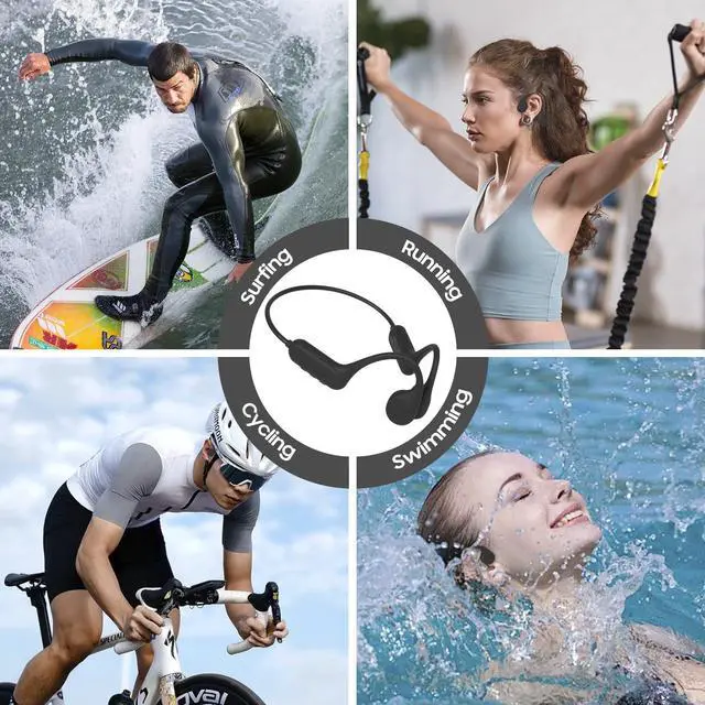 Alt view image 2 of 5 - Bone Conduction IPX8 Waterproof Swimming Headphones,Sports Headphones with Built-in MP3 Player 32G Memory, Wireless Earphones for Workouts, Swimming, Running, Cycling and More Outdoor Activities