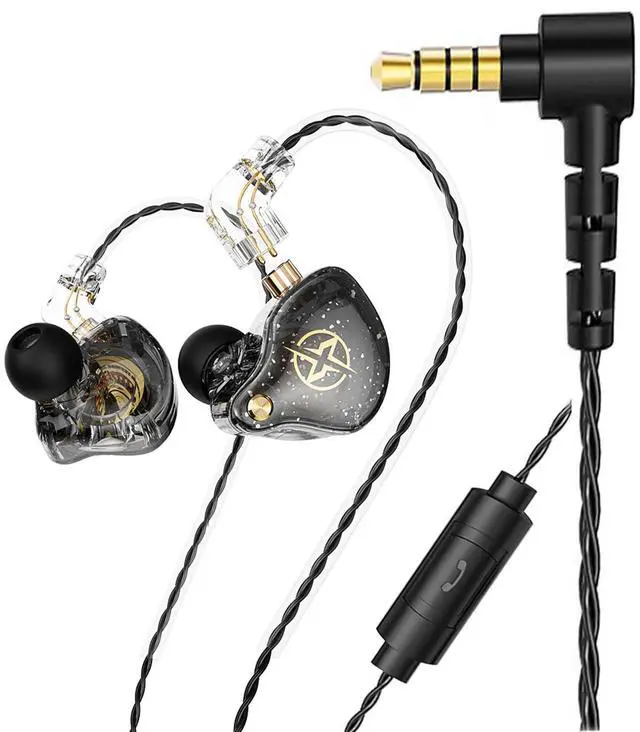 Main image of DX2 in-Ear Earphone HiFi in-Ear Earphone Earbud with New 10mm Composite Magnetic Dynamic Driver in Ear Monitor Earbuds(with Mic,Black)