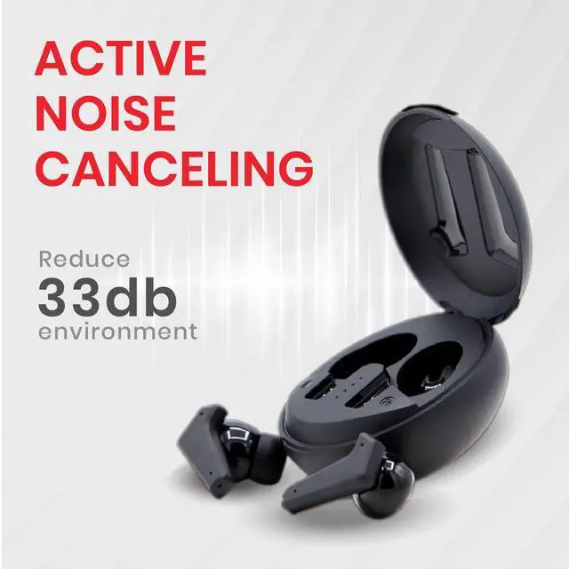 Alt view image 4 of 5 - WAVV Elite ANC Wireless Pro Pods with 8 Hours Play Time, Hybrid Active Noise Cancelling, 33dB in-Ear Earphones with Crystal Clear Sound, Bluetooth 5.2, Wireless Charging Compatible (White)