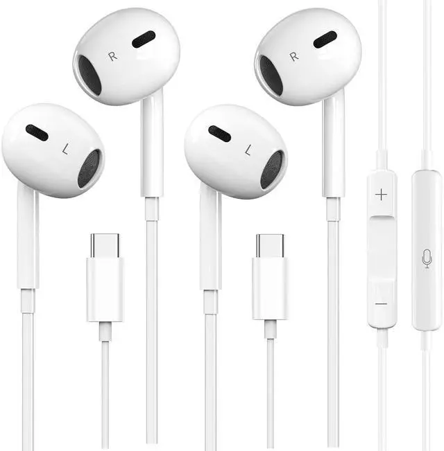Main image of 2 Pack USB C Headphones for iPhone 15, Wired in-Ear Earphones Type C Earbuds with Mic & Volume Control Compatible with iPhone 16/15 Pro/Pro Max, iPad Pro, Most USB C Jack Device