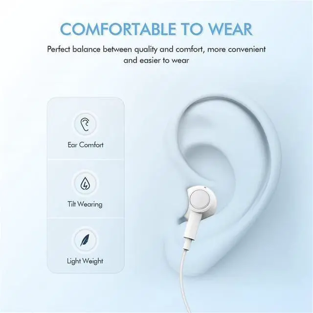 Alt view image 4 of 5 - 2 Pack USB C Headphones for iPhone 15, Wired in-Ear Earphones Type C Earbuds with Mic & Volume Control Compatible with iPhone 16/15 Pro/Pro Max, iPad Pro, Most USB C Jack Device