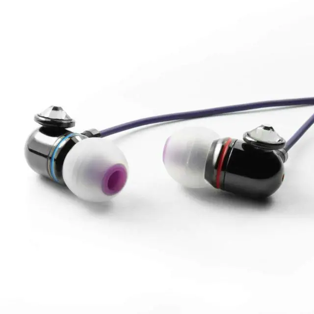 Alt view image 2 of 5 - V-Smart Ergonomic Comfort Fit in-Ear Earphones with Built-in Simple Control Microphone, Warm Bass, Comfortable Lightweight, 3.5mm Connector, EP101 White Purple