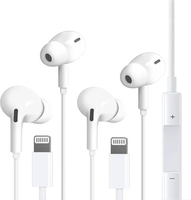 Main image of 2 Pack Wired Headphones for iPhone Earbuds with Built-in Microphone & Volume Control HiFi Stereo Nosie Reduction Earphones Compatible with iPhone 14/13/12/11/XR/XS/X/8/7/SE Support All OS System