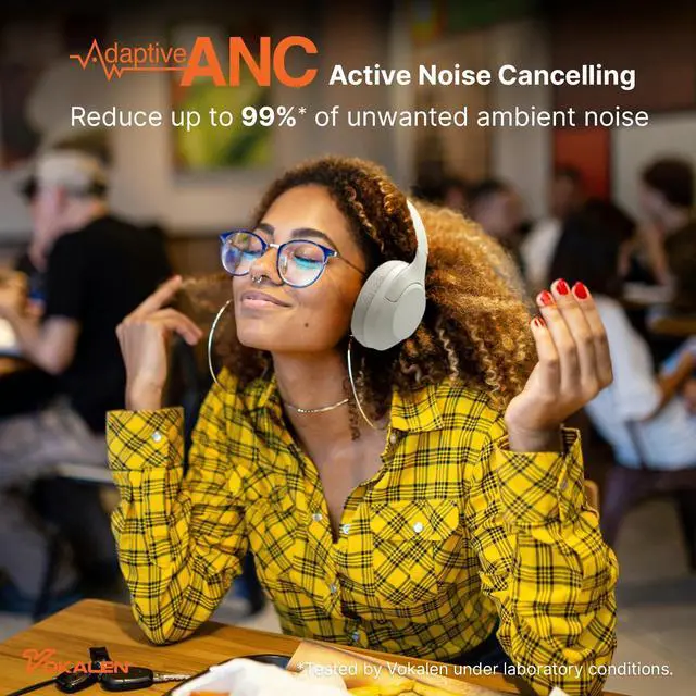 Alt view image 2 of 5 - VOKALEN Hyper Pro ANC Headphones + Reflex Pro Sport Earbuds Bundle  Adaptive Noise Cancelling, Hi-Res Sound, IP68 Waterproof, LED Light Mode & Long Battery Life for Work, Travel & Fitness.