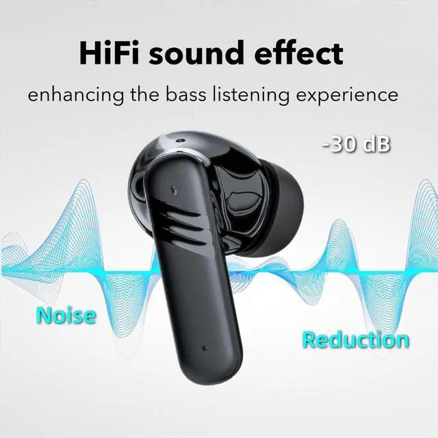 Alt view image 4 of 5 - VIEFONG Wireless Earbuds, 30dB Noise Cancelling Earbuds,Ear Buds Bluetooth 5.4,Touchscreen Charging Case 2.01", 40H Total Playtime, Dual Dynamic Drivers, Stereo Sound for Sports