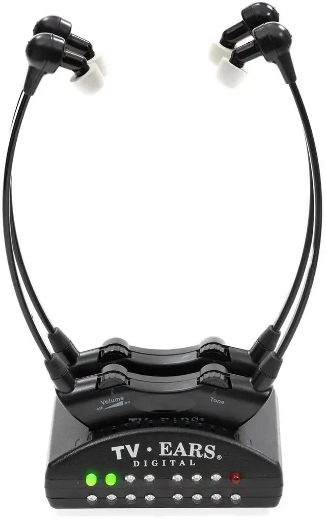 Main image of TV · EARS 5.0 Dual Digital Wireless Headset System for Watching, Includes 2 Headsets & RF Transmitter Compatible with Most TV Brands, Ideal for Seniors & with Hearing Difficulties