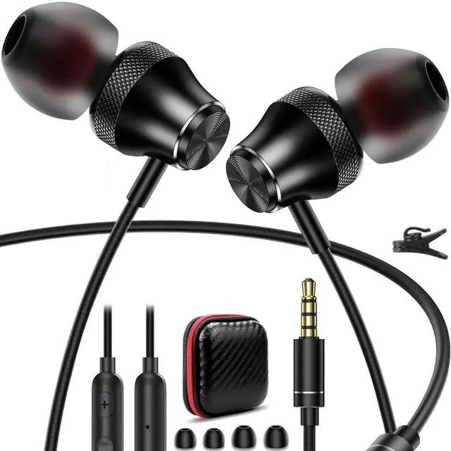 Alt view image 2 of 5 - 2 Pack 3.5mm Earbuds Wired Earphone for Moto G Stylus Play Pure Chromebook PC School Laptop in-Ear Noise Canceling Soft Airplane Headset 3.5 MM Jack Headphone for Samsung A42 A32 A15 A14 A13 A12 5G