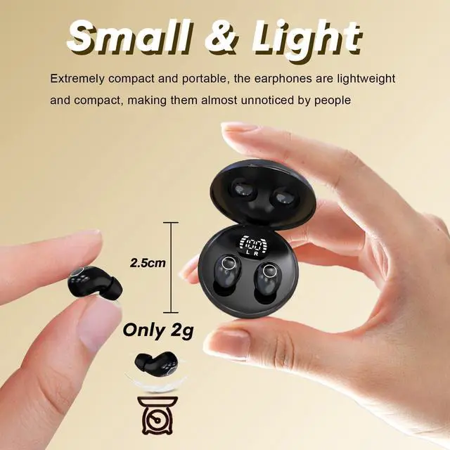 Alt view image 2 of 5 - Smallest Invisible Mini Wireless Bluetooth Earbuds Tiny Discreet Hidden Earbuds for Small Ear Canals In Ear Small Headphones for Work Side Sleeper Blue Tooth Sleeping Ear Buds Wireless Earphones