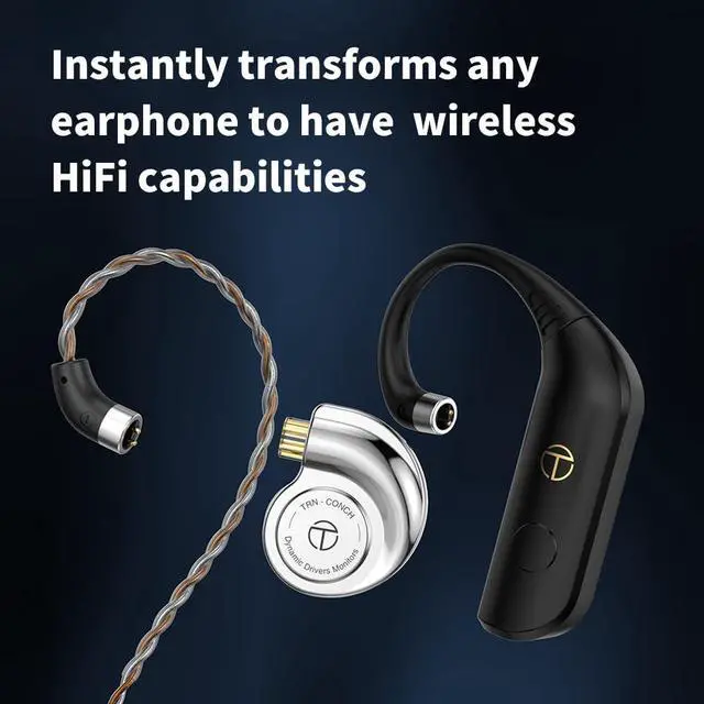 Alt view image 2 of 4 - TRN BT30 PRO Bluetooth 5.2 Ear Hooks Module with Charging Case | 180h Ultra Long Standby | Replaceable Connector (Excluding Headphones  2Pin-s/Black)