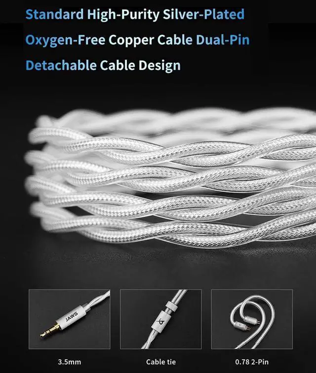 Alt view image 3 of 4 - TRN Jaws 3DD + 4BA + 1Planar Driver in-Ear Monitor, HiFi Stereo Wired Headphones with 2-Pins Detachable Cable Design (3.5mm Jack No Mic)