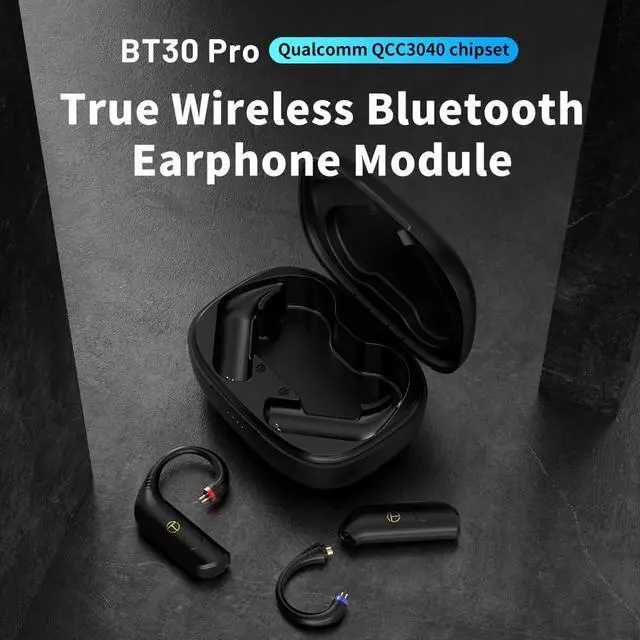 Alt view image 4 of 4 - TRN BT30 PRO Bluetooth 5.2 Ear Hooks Module with Charging Case | 180h Ultra Long Standby | Replaceable Connector (Excluding Headphones  2Pin-s/Black)